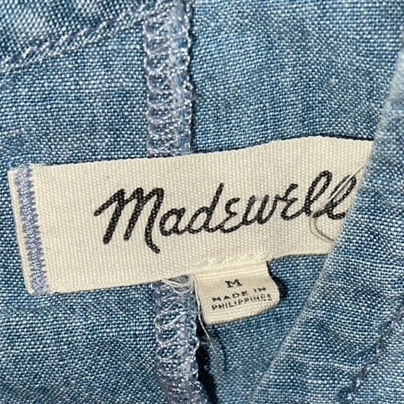 Madewell Chambray Bow Back Dress Blue - Medium - Picture 10 of 11